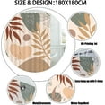thumbnail image 3 of 72" x 72" Abstract Mid Century Shower Curtain Geometric Boho Leaves Minimalist Aesthetic Bathroom Set Modern Home Bath Bathtub Decor Durable Fabric Machine Washable with 12 Hooks, 3 of 5