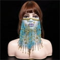 thumbnail image 4 of Belly Dance Face Veil Women Belly Dance Face Veil Tribal Belly Dance Veils For 9 Colors Available, 4 of 7