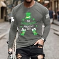 thumbnail image 3 of Long Sleeve Crewneck Sweatshirts for Men Lightweight Casual T-shirt Fashion St Patricks Day Tops, 3 of 4
