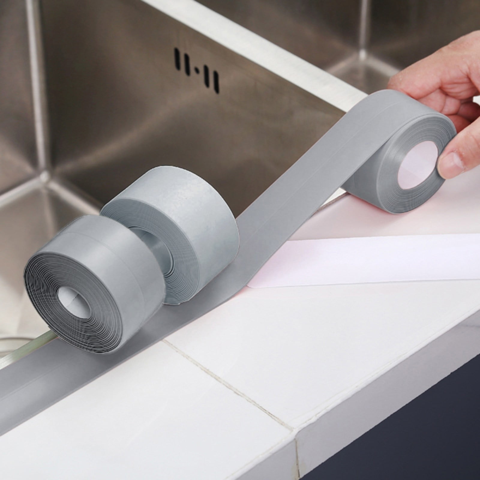 1 Roll Caulk Tape Waterproof Self Adhesive Caulk Strip Bathtub Sealant Tape Sealing Strip Oil Proof Bathroom Sealant for Kitchen Floor Wall Edge Protector 88x1.4