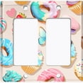 thumbnail image 6 of Metal Light Switch Plate Cover Colorful Doughnut Cupcake Ice Cream Collage Beige CAK043, 6 of 13