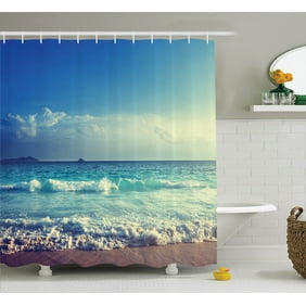 Hellodecor Tropical Paradise Beach Scene With The Sea Shower
