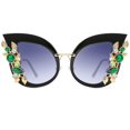 thumbnail image 1 of Gafas de sol Slocyclub UV400 con estampado de mariposas y diamantes de imitación, 1 of 8