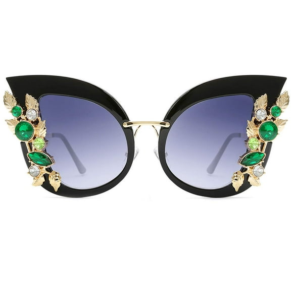 Gafas de sol Slocyclub UV400 con estampado de mariposas y diamantes de imitación