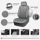 thumbnail image 5 of Fundas para asientos de coche CAR PASS con ribetes de piel sintética de lujo, color gris, 5 of 7