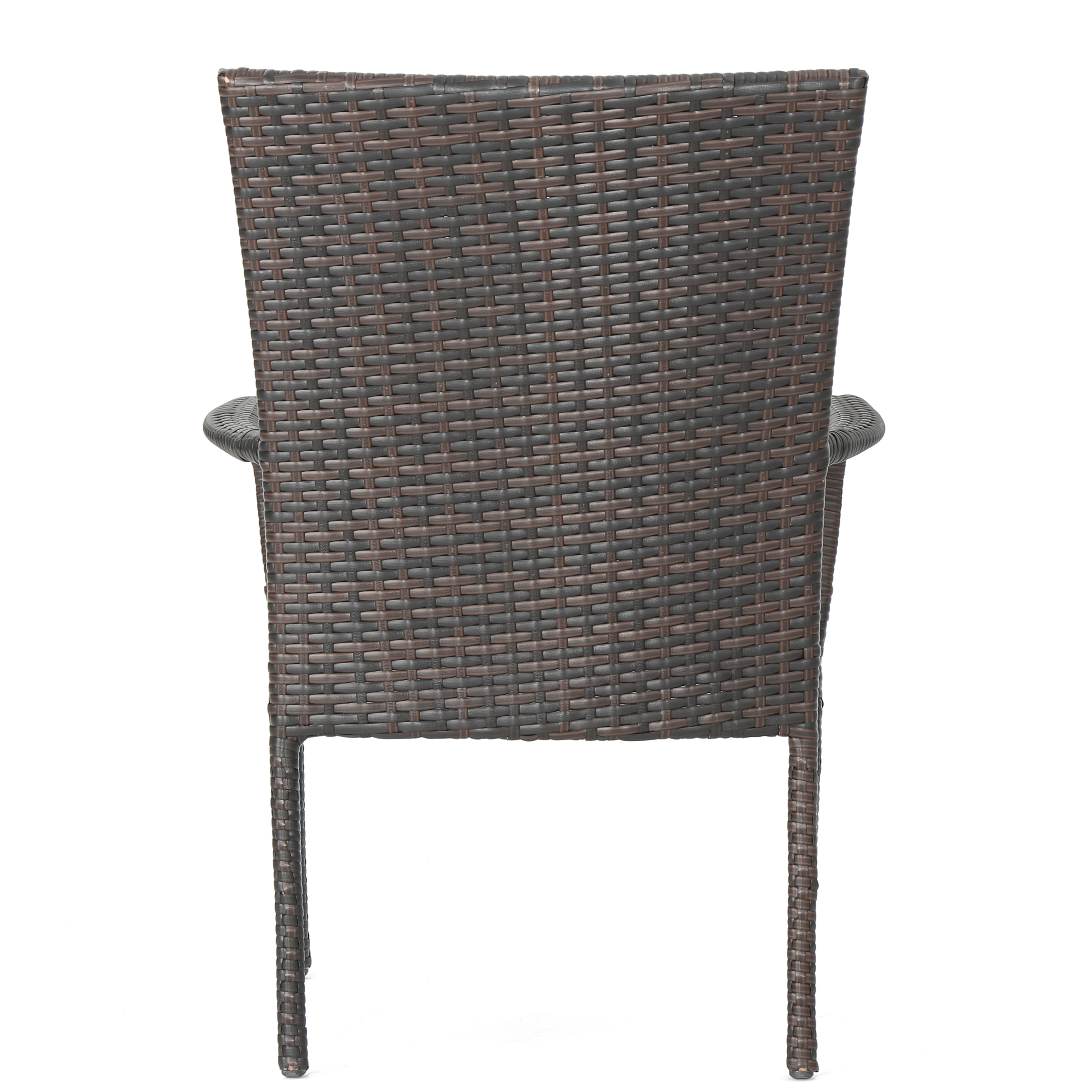 Cascada Outdoor 3 Piece Wicker Chat Set with Straight Back Chair, Multibrown - image 5 of 8