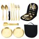 thumbnail image 1 of Camping Utensil Set, Camping Silverware Set for 2, Reusable Travel Cutlery with Case Include Knife Fork Spoon Dish, 1 of 4