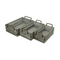 thumbnail image 3 of Set of 3 Gray Rectangular Storage Crates with Side Handle 16.5", 3 of 8