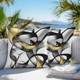 thumbnail image 4 of Black and Gold Line Outdoor Pillow Covers Pack of 2 Abstract Art Modern Geometric Waterproof Throw Pillow Covers Decorative Cushion Cases for Patio Garden Tent Balcony Couch 18x18 inch, 4 of 8