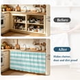 thumbnail image 4 of Aqua Striped Sink Skirt 10"W x 11"L, Dustproof Under Sink Curtain Skirt for Bathroom Kitchen, Rustic Farmhouse Stripes Adhesive Short Vanity Curtains Cover for Laundry Room Closet Shoe Rack, 4 of 8