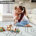 thumbnail image 5 of Yesfashion Carpets Area Rugs Washable 9'*12' Area Rug Modern Geometric Accent Rug Machine Rug Low Pile Non Slip Carpet Bedroom,Gray Ash 9ft*12ft, 5 of 7