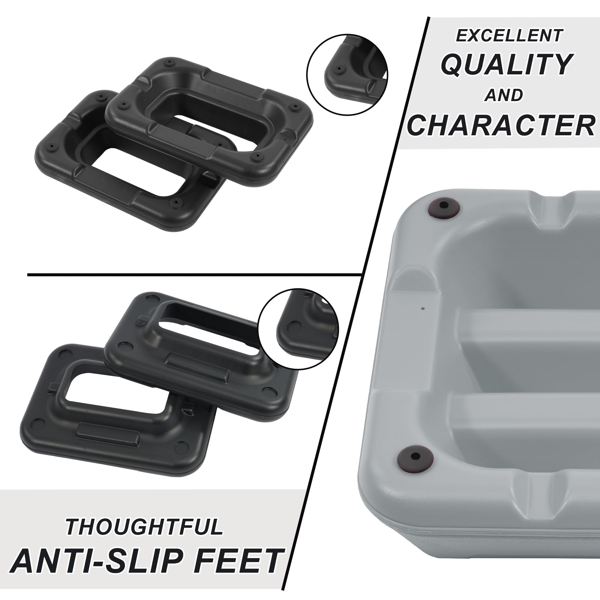 FlexWave 28-inch Aerobic Step Platform, Adjustable Fitness Stepper with 4 Adjustable Step Risers, Aerobics Stepper Workout Stepper for Aerobic Strength and Training in Home Gym, Gray