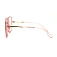 thumbnail image 4 of Womens 90s Oversize Rectangular Butterfly Clear Lens Eyeglasses Pink Gold, 4 of 4