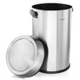 thumbnail image 3 of Elama 65 Liter Large 17 Gallon Swing Lid Stainless Steel Cylindrical Trash Bin, 3 of 7