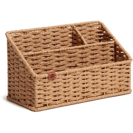 U Brands Woven All-In-One Desk Organizer - 3 Compartment(s) - Sturdy - Brown - 1 Each | Bundle of 2 Each