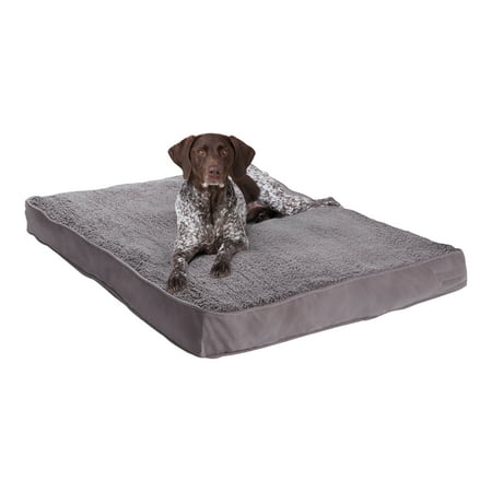 Happy Hounds Daisy Deluxe Sherpa Supportive Dog Bed, Gray, Large (48 x 36 in.)