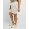 thumbnail image 2 of Hanes Originals Women's French Terry Shorts, 5" (Plus Size) Natural 2X, 2 of 4