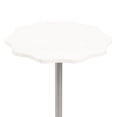 thumbnail image 6 of Kate and Laurel Sanzo Modern Pedestal Round Side Table, 14 x 14 x 24, White Marble and Silver, Decorative Circle End Table with Scalloped Marble Tabletop for Indoor Plant Stand or Bedroom Nightstand, 6 of 8