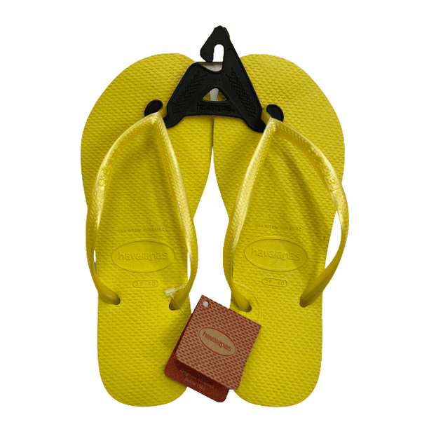 Havaianas Slim Flip Flop Revival Yellow Sandals 9-10 US/40 BR Adult Females