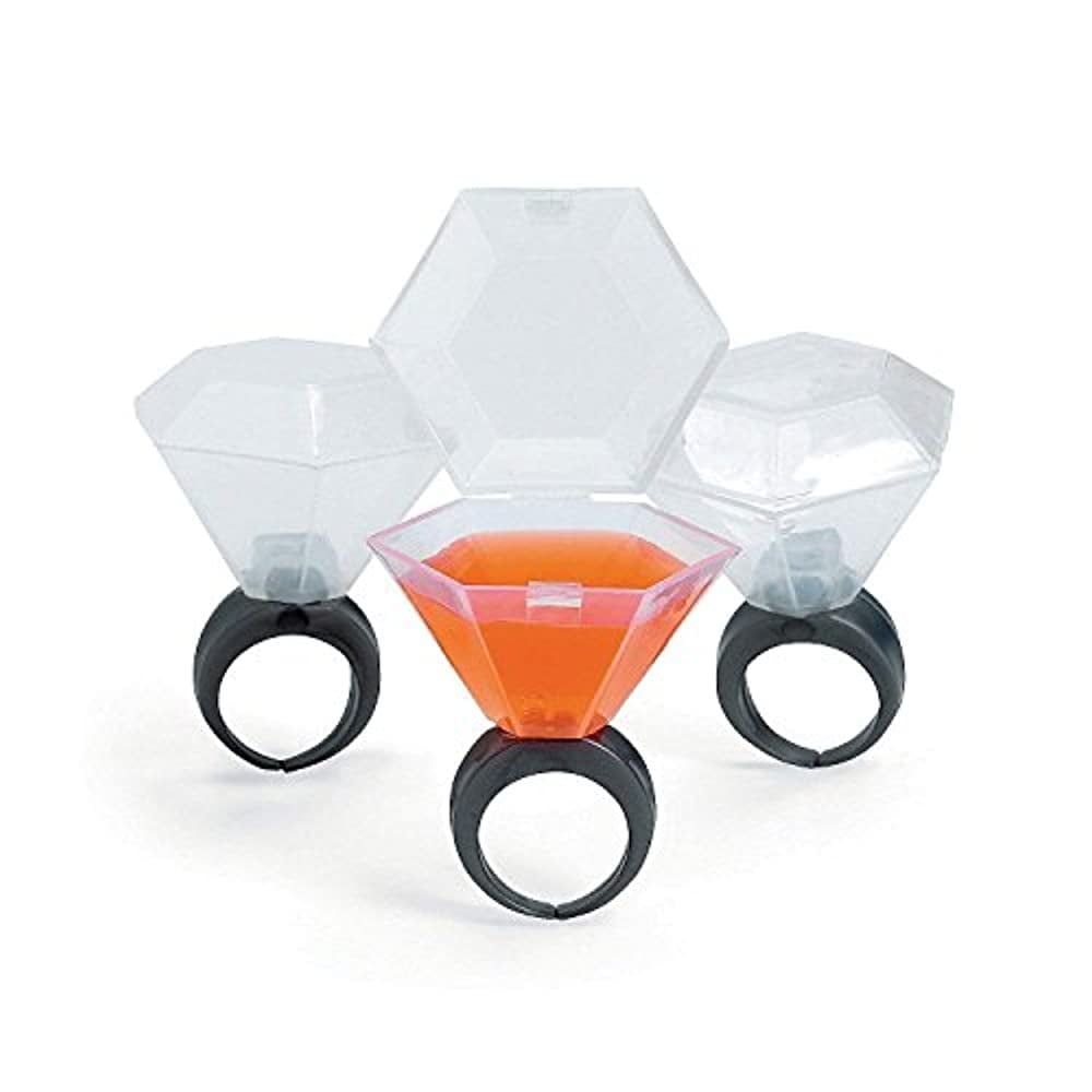Plastic Wedding Ring Shot Glass (12, clear) Bridal party favors
