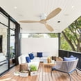 thumbnail image 4 of MIDODO 52'' Wood Ceiling Fan No Light, Indoor Outdoor Ceiling Fan with Remote, Noiseless Reversible DC Motor 3 Blade Ceiling Fan Without Light for Farmhouse Patio Living Room Bedroom, 4 of 7