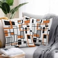thumbnail image 3 of Outdoor Pillow Cover Modern Geometric Abstract Set of 2 Waterproof Throw Pillowcases Mid Century Orange Decorative Patio Furniture Pillows for Couch Garden Indoor & Outdoor Use, 3 of 9