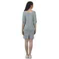 thumbnail image 5 of Moomaya Mini Dresses Women Cotton Slub Summer Dresses 3/4 Sleeve Shift Dress, 5 of 6