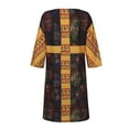 thumbnail image 4 of 50% Off Clear! asdoklhq Womens Plus Size Clearance Dresses,Women African Vintage Print Middle Sleeve V Neck Casual Mini Dress, 4 of 9