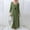Green, variant on Linen Dress for Womens Casual Loose Cotton Boho Maxi Dress Round Neck 3/4 Sleeve Fall Flowy Long Dress