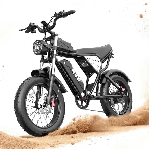 Electric Bike for Adults,750W 28Mph,Max 80 Miles Electric Bicycle, 20'' Fat Tire,48V 20Ah,Disc Brakes Mountain Bike