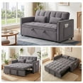 thumbnail image 2 of Xiweot 3 in 1 Convertible Sleeper Sofa Bed, 55" Pull Out Couch with Side Pockets, Velvet Loveseat Sofa with Adjustable Backrest for Living Room Bedroom Apartment (Dark Gray), 2 of 8