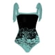 thumbnail image 3 of MKLEKYY Trajes De Baño Mujer Curvy Women 1 Piece Swimwear+1 Piece Cover Up Two Piece Vintage Print Swimsuit Monokini Bikini 2 Piece Swimsuits Two Piece Tankini Set 264, 3 of 4