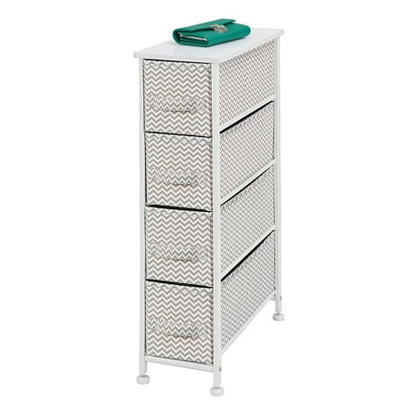 mDesign Narrow 4-Drawer Dresser and Storage Organizer Unit for Bedroom, Dorm Room, Laundry Room -