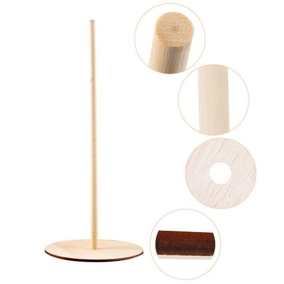 WEUVEB Donut Display Stands Wood Beige 5Pcs for Baby Shower Decor