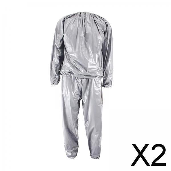 Traje de sauna fitness,Traje de sauna de fitness Chaqueta de sauna Pantalones,Traje deportivo de cuerpo entero para ejercicio de alta resistencia,Traje de sauna de PVC para hombres y