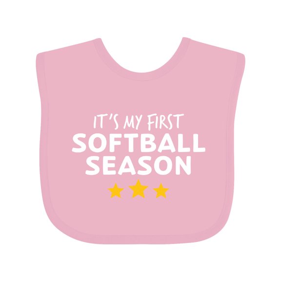 Inktastic It's My First Softball Season Boys or Girls Baby Bib