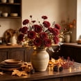 thumbnail image 6 of Artificial Fall Chrysanthemum Floral Stem, Dried Style Faux Flower Sprig With Long Flexible Branch, Rustic Harvest Vase Filler, Thanksgiving Table Mantel Home Decor, 6 of 6