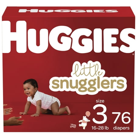 Huggies Little Snugglers Baby Diapers, Size 3, 76 Ct