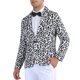 thumbnail image 4 of BLAZERS PARA HOMBRES INSPIRADOS EN CHIC Estampado de Animales Solapa con Muesca Ajuste Slim M Negro Blanco, 4 of 6