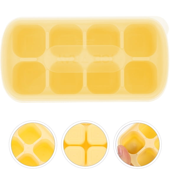 COMPUKAS Yellow Nonstick Ice Cube Molds for Kitchen Easy Release Safe Drinking