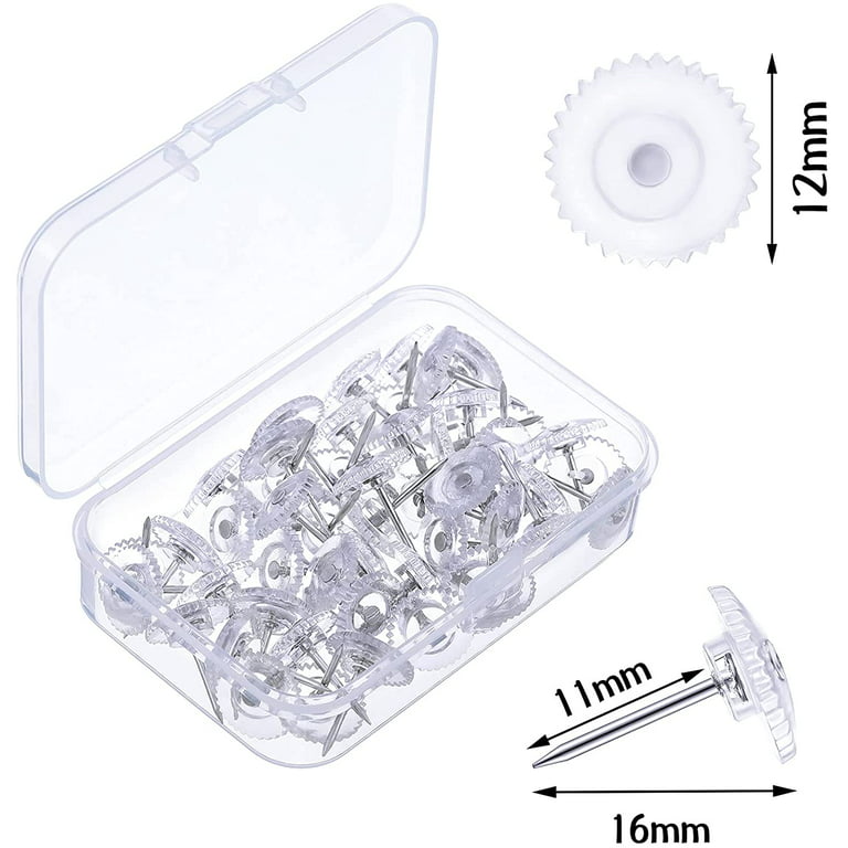 220PCS Clear Push Pins, Standard Clear Plastic Thumb Tacks Steel  Point,Transparent Plastic Round Head Push Pins for Bulletin Boards,Fabric  Markers and