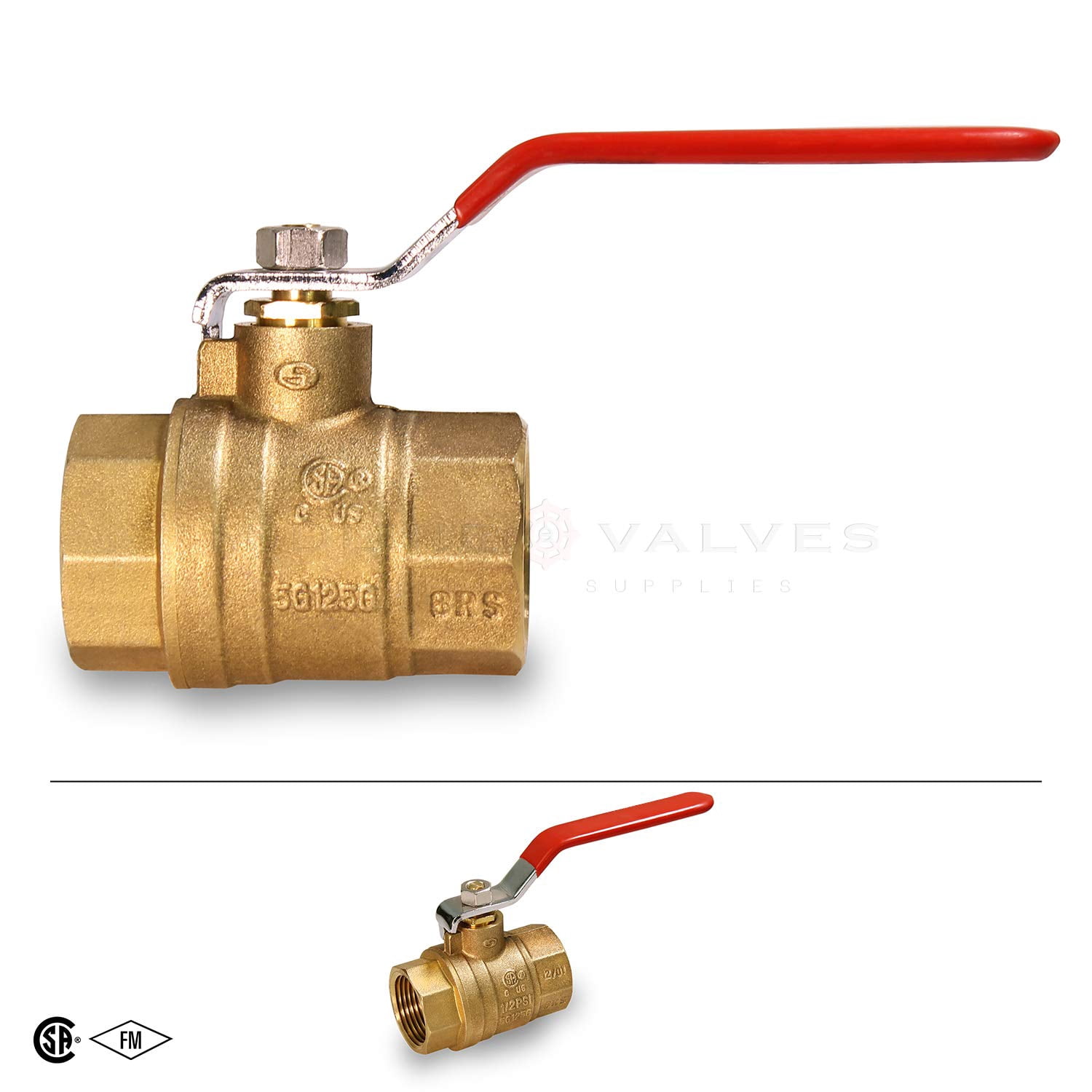 Midline Valve T522336-5 Premium Brass Gas Ball Valve, with 1-1/4 in. FIP Connections (5 Pack)