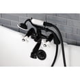 thumbnail image 3 of Kingston Brass KS267PXMB Kingston Three-Handle 2-Hole Deck-Mount Clawfoot Tub Faucet with Hand Shower in Matte Black, 3 of 7