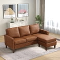 thumbnail image 3 of Bonzy Home Sectional Sofa Couch, L Shaped Faux Leather Couch Sofa with Reversible Chaise, Lounge Sofa for Living Room Apartment Small Space, 3 of 7