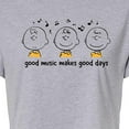 thumbnail image 3 of Peanuts - Good Music Good Days - Juniors Cropped Cotton Blend T-Shirt, 3 of 6