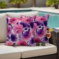 thumbnail image 5 of Spring Floral Pillow Covers 2 Pack Pink Purple Wildflowers Plants Leaf Linen Texture Pillowcase Waterproof Outdoor Throw Pillow Cover for Patio Garden Square Cushion 26”x26”, 5 of 9
