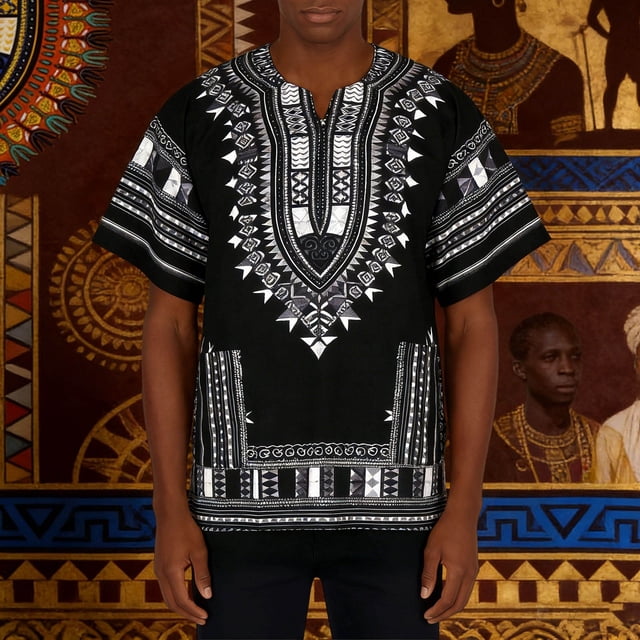 Timeless African Print Tee for Everyday Comfort with Distinctive Geometric Patterns Men’s T Shirt