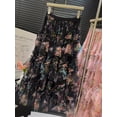 thumbnail image 4 of Elegant A-Line Tulle Skirt with Multiple Tiers - Women's Midi Length Long Skirt with a Secure High Elastic Waist,Spliced printed mesh cake skirt skirt floral fluffy long skirt, 4 of 6