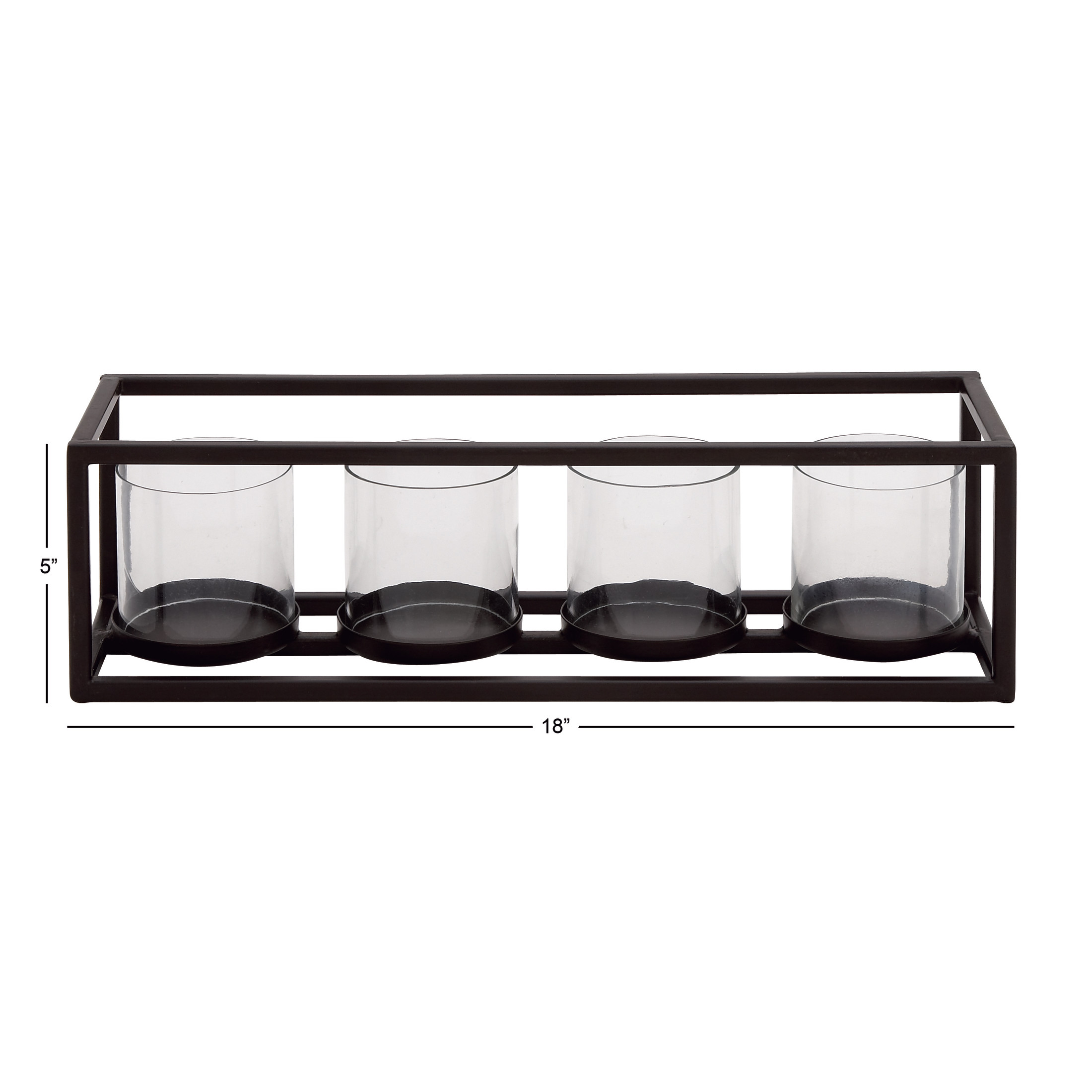 DecMode 4 Holder Black Metal Candelabra
