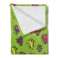 thumbnail image 2 of Love Soft Flannel Fleece Throw Blanket, Hand Drawn Hearts Sketch with Various Shapes and Sizes Love Affection, Cozy Plush for Indoor and Outdoor Use, 50" x 70", Avocado Green and Red, by Ambesonne, 2 of 5